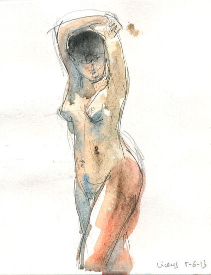 Valentina 02 Watercolour Paper Nude Paintings