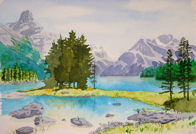 Parque Nacional de Jasper Watercolour Paper Landscaping