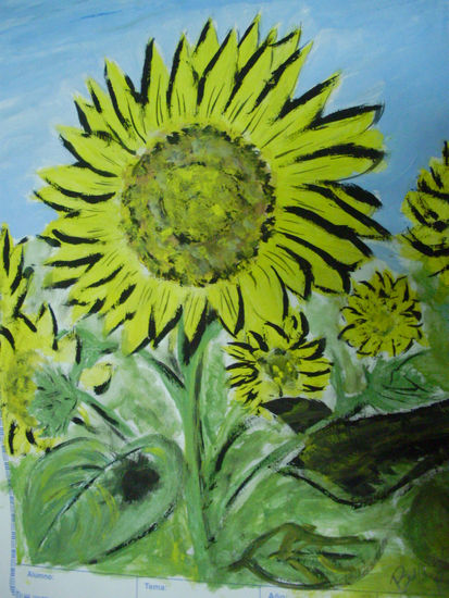 girasoles Watercolour Card Floral Painting