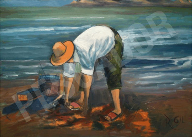 PESCADOR Óleo Lienzo Paisaje