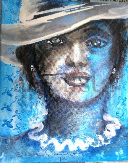 Mujer azul Óleo Lienzo Retrato