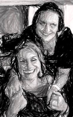 MARGARITA Y CAMILA Tinta Lienzo Retrato