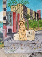 Barcelona Monumento Rambla de Poblenou Oil Canvas Landscaping