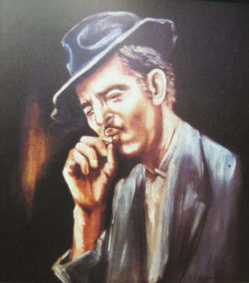 El último cigarrillo Óleo Lienzo Retrato