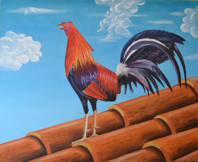 gallo de pelea Oil Canvas Animals