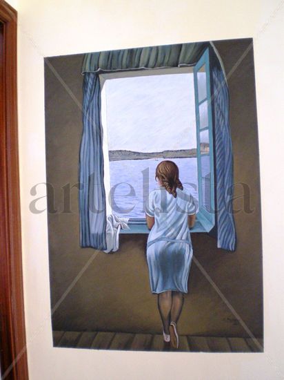 Muchacha en la ventana Oil Others Figure Painting