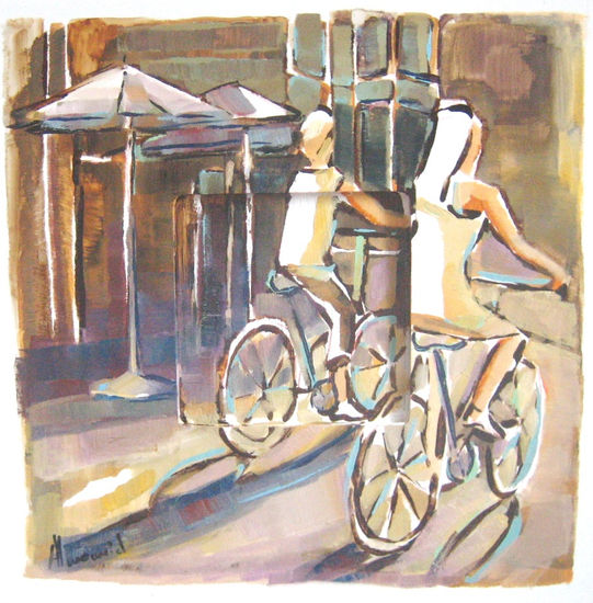 Bicis II Oil Panel Landscaping