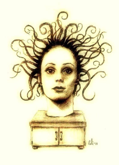 Boceto para medusa de buró. Pencil