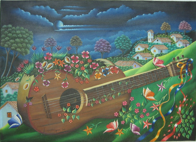 Pueblito musical Oil Canvas Landscaping