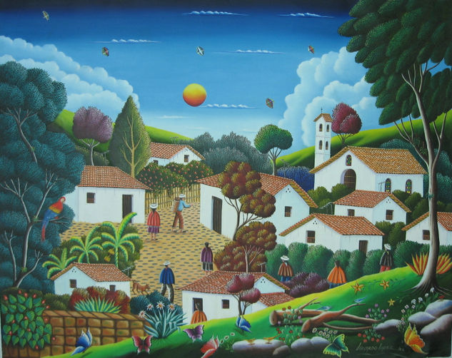 pueblito 2 Oil Canvas Landscaping