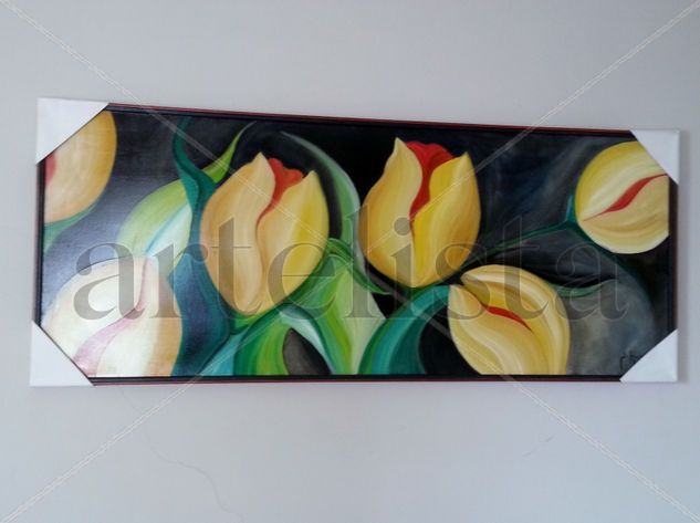 s/t Oil Textile Floral Painting