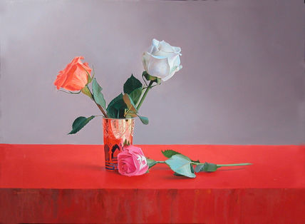 Vaso de té y rosas