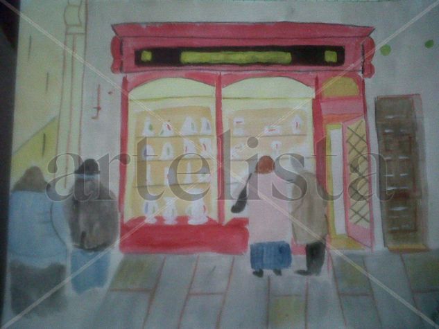 COMERCIO1 Watercolour Card Figure Painting