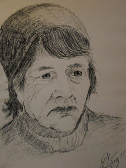 retrato  de mi madre, año 2005, constt, chile.. Charcoal