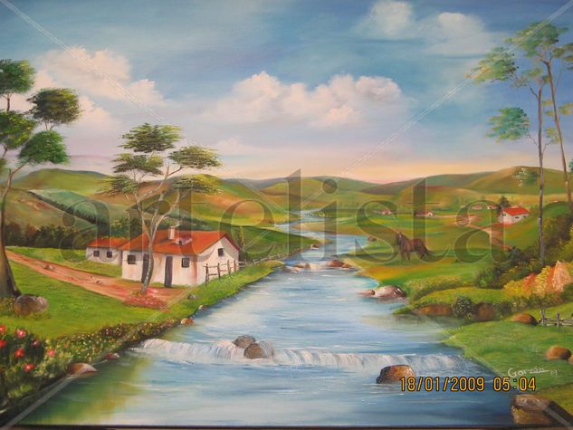 El río Oil Canvas Landscaping