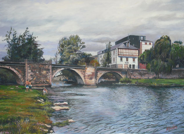 puente de cacabelos Oil Canvas Landscaping