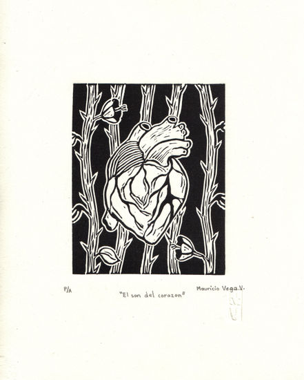 EL SON DEL CORAZON Linocut