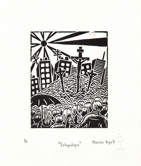 IZTAPALAPA Linocut