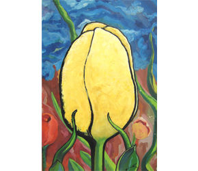 Tulipán Oil Panel Floral Painting