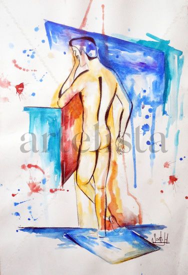 No Mixed media Paper Nude Paintings