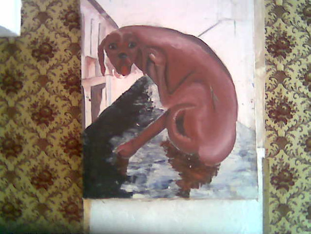 el perro Oil Canvas Animals