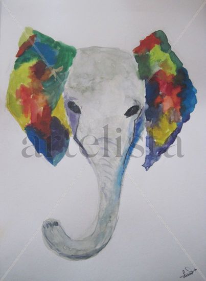 Elephant. Acuarela Papel Animales