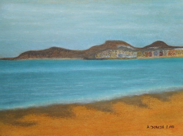 Playa de Las Canteras Pastel Paper Landscaping