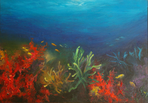 fondo marino coralino Oil Canvas Marine Painting