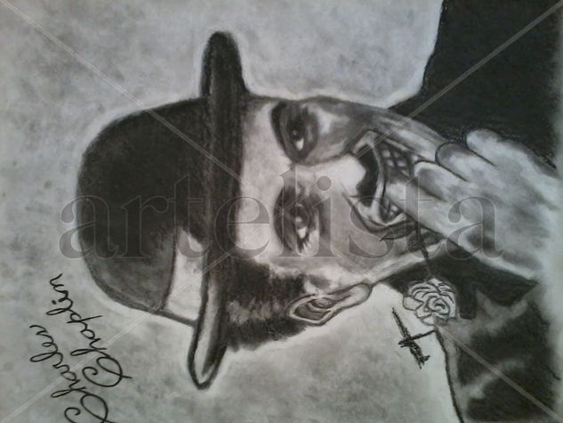 Retrato Chaplin Charcoal