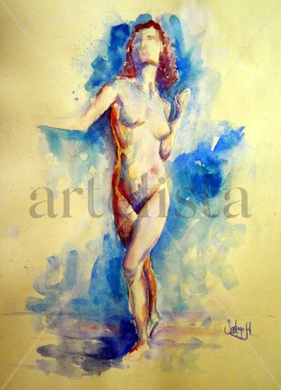 Desnudo femenino Watercolour Paper Nude Paintings