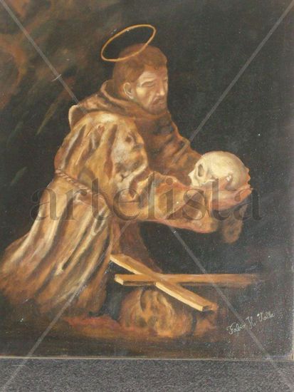 San Francisco de Asis Oil Panel Portrait