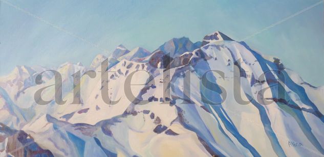 La Cordillera, oleo sobre tela 40x80 Óleo Tela Paisaje