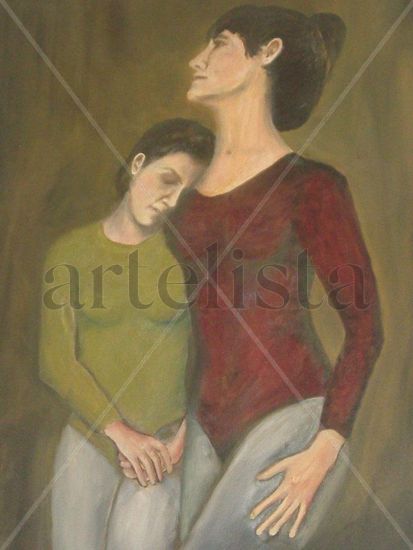 Amor de Madre Óleo Lienzo Retrato