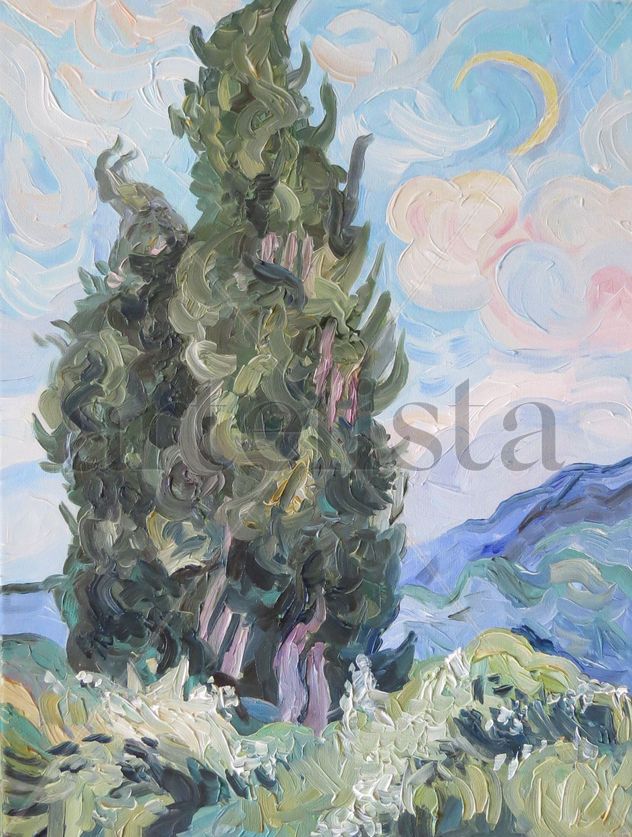 Los Cipreses Van Gogh (reproduccion)