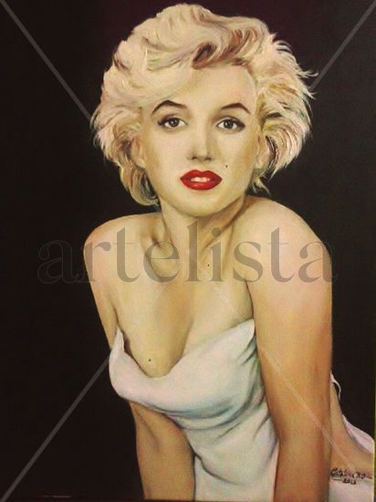 Marilyn M Oil Canvas Portrait