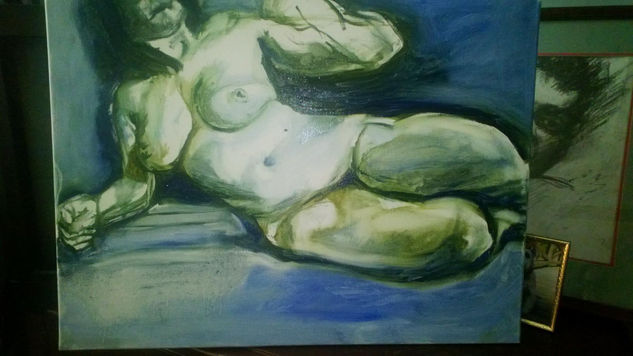 blue nude Óleo Lienzo Desnudos