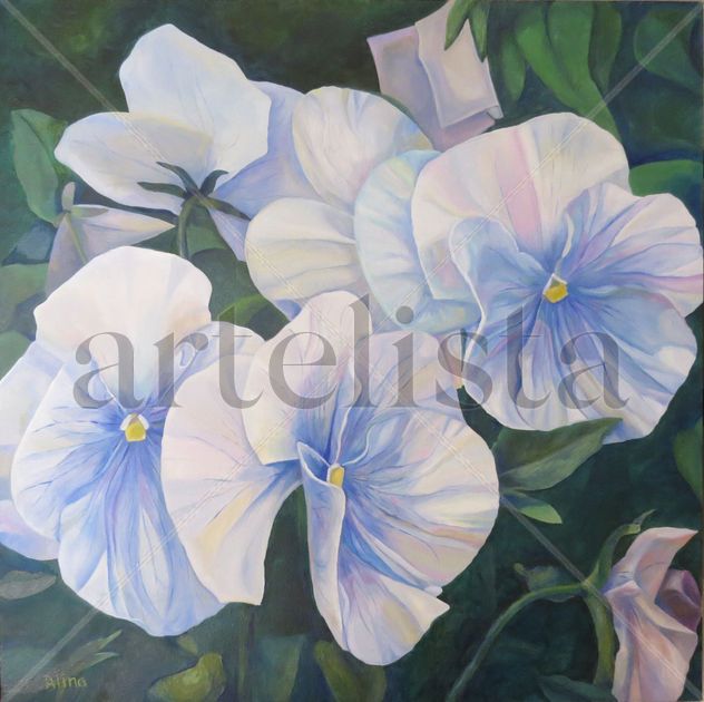 Flores de Chile, oleo sobre tela, 80×80 cm