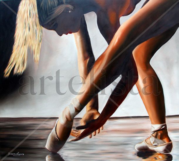 Danzando arpegios Oil Canvas Figure Painting