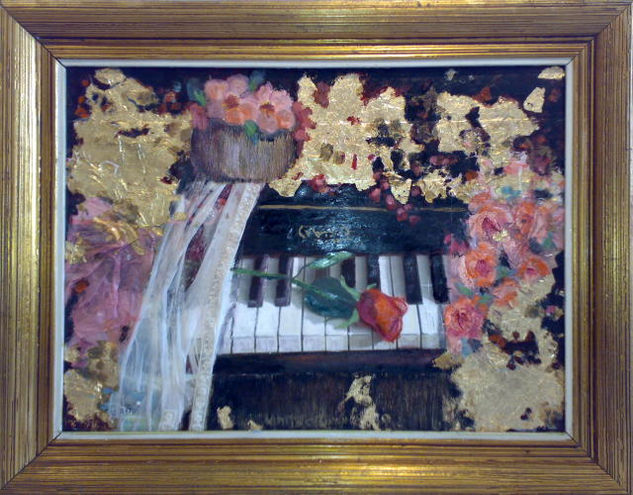 el piano Tela Floral