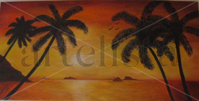 Atardecer Oil Canvas Marine Painting