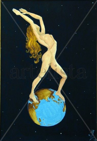 la mujer y el mundo 1 Acrylic Canvas Nude Paintings