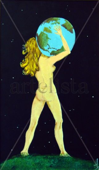 la mujer y el mundo 3 Acrylic Canvas Nude Paintings