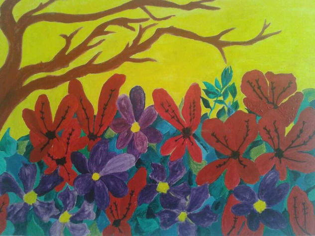 Composición floral Acrylic Canvas Floral Painting