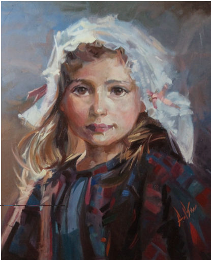 niña blanca Oil Canvas Portrait