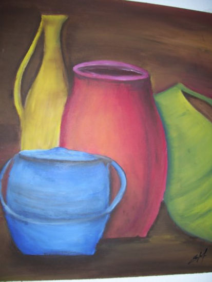 Cacharros Acrylic Panel Still Life Paintings