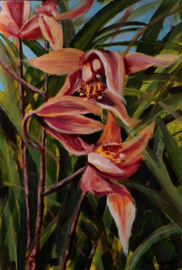 LAS ORQUIDEAS DE KALPUR Oil Canvas Floral Painting