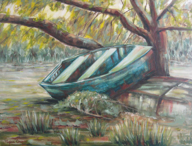 Bote en calle 33 orientales Oil Canvas Landscaping