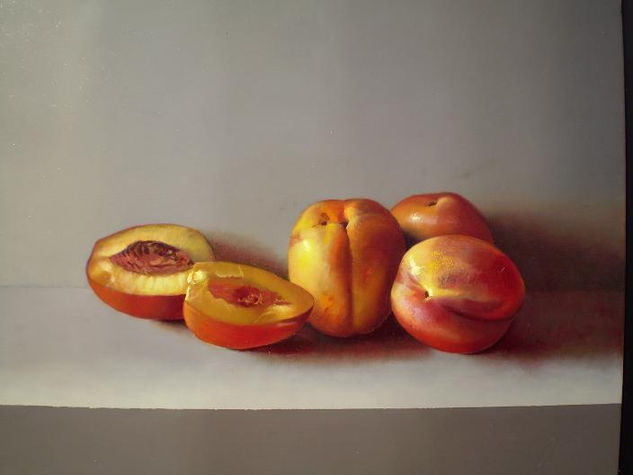 NECTARINAS Oil Panel Still Life Paintings