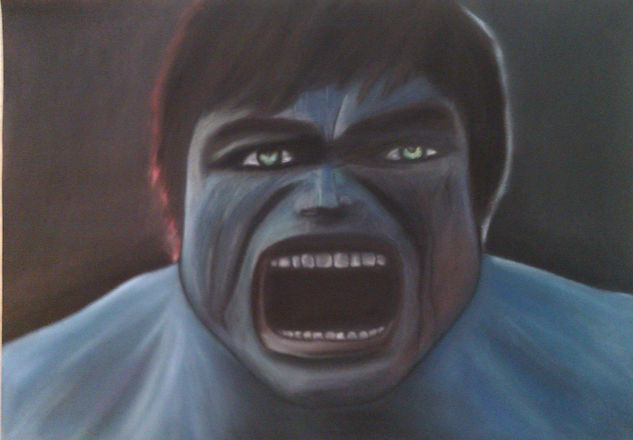 HULK Pastel Cartulina Retrato