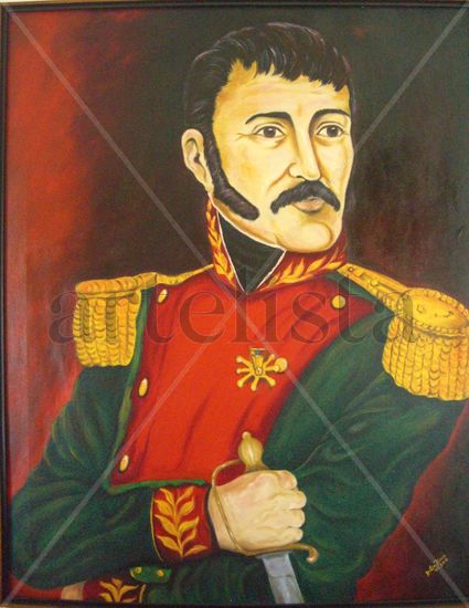 "General Anzoátegui" Oil Canvas Portrait